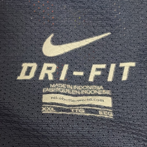 Nike mesh jersey blue white size 2 XL super nice dry fit V-neck fast shipping - Picture 14 of 14